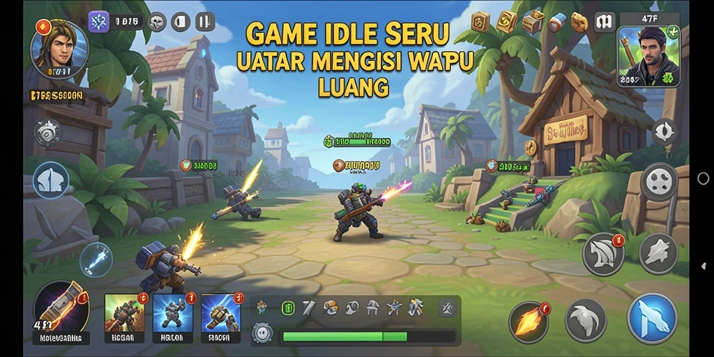 Screenshot utama dari gameplay <strong>47F</strong> yang menampilkan karakter dan misi.
