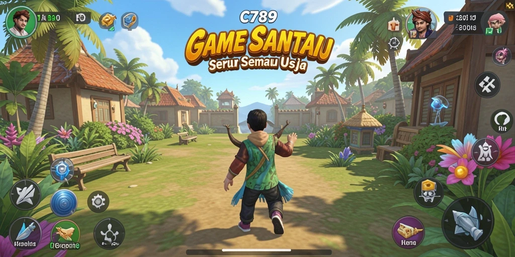 Tampilan gameplay seru dari C789 dengan karakter lucu.