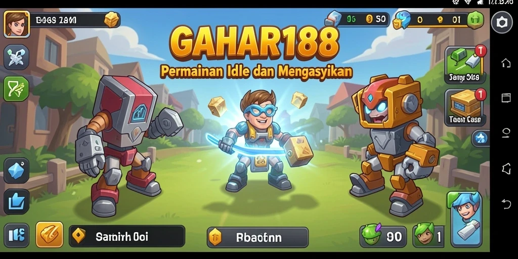 Screenshot gameplay GAHAR188 menampilkan momen santai saat mengumpulkan sumber daya.