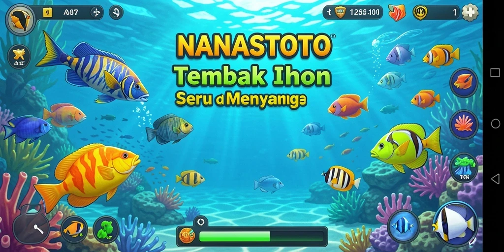 Screenshot utama NANASTOTO menampilkan gameplay Tembak Ikan yang seru.