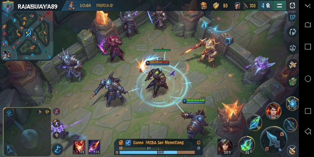 Tangkapan layar gameplay menampilkan aksi seru dalam RAJABUAYA89.