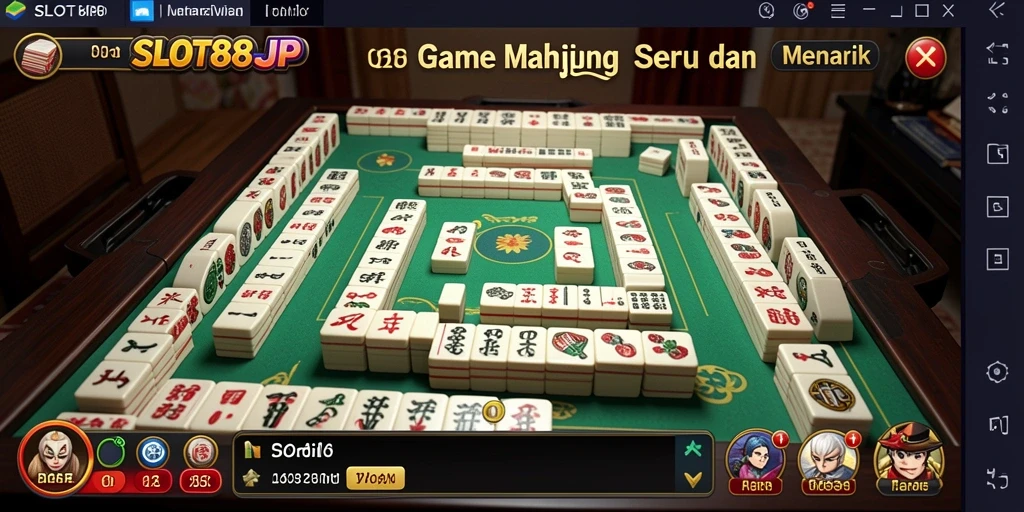 Screenshot dari gameplay Mahjong yang mendebarkan.