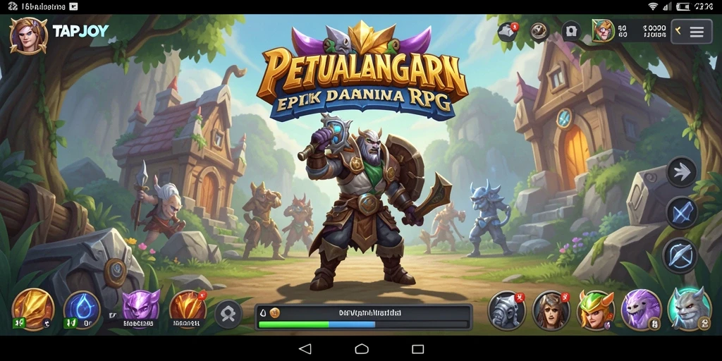 Tampilan gameplay RPG yang seru dan mendebarkan di TAPJOY.